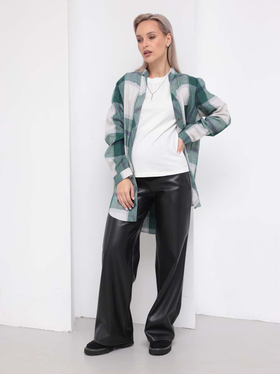 Кожаные брюки трубы для беременных 71808 черный