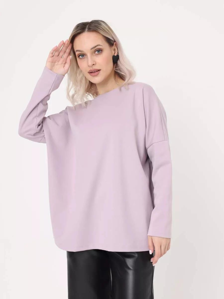 Джемпер оверсайз в офис 69811 лонгслив пудровый