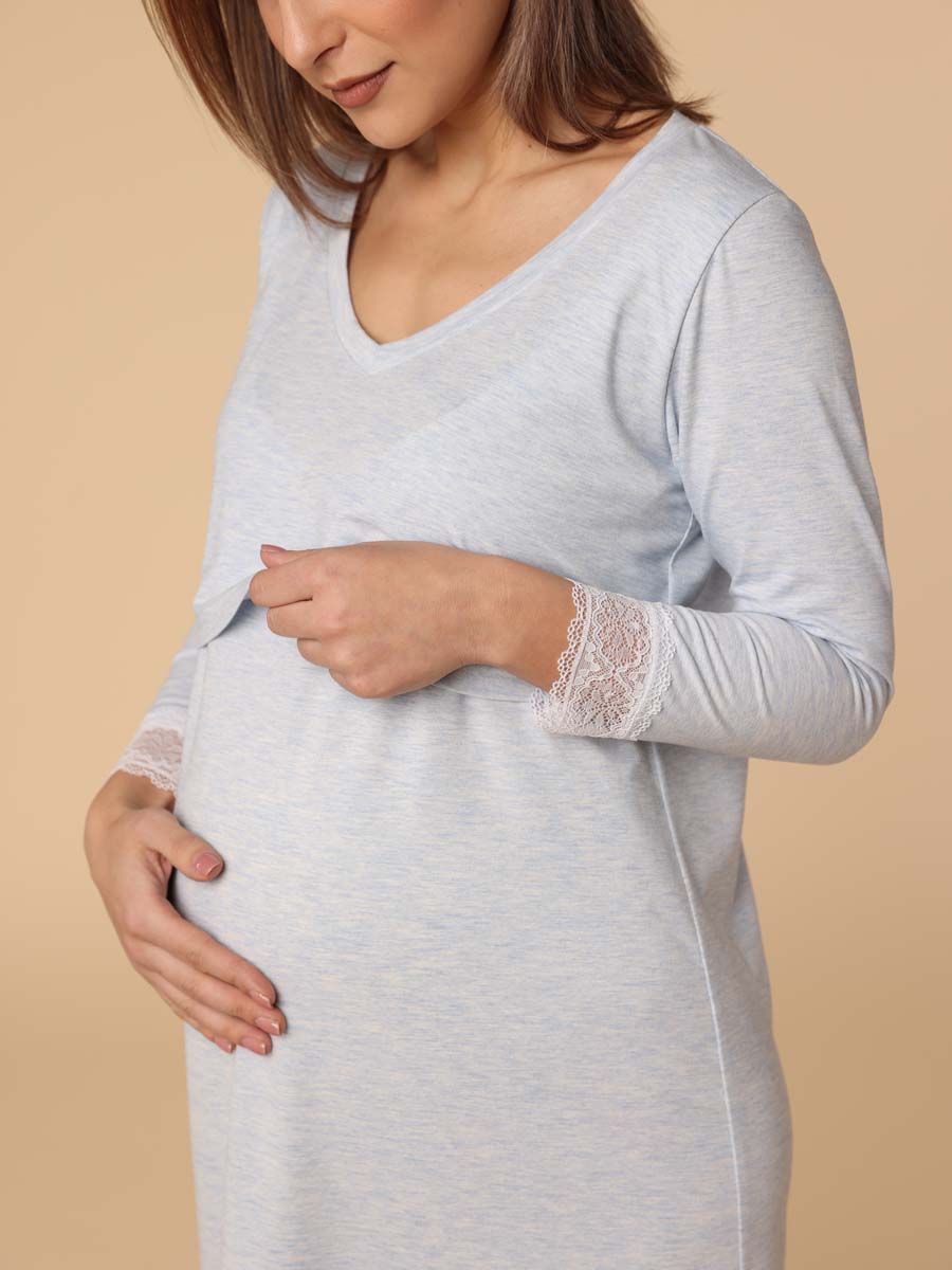  голубой меланж/белый