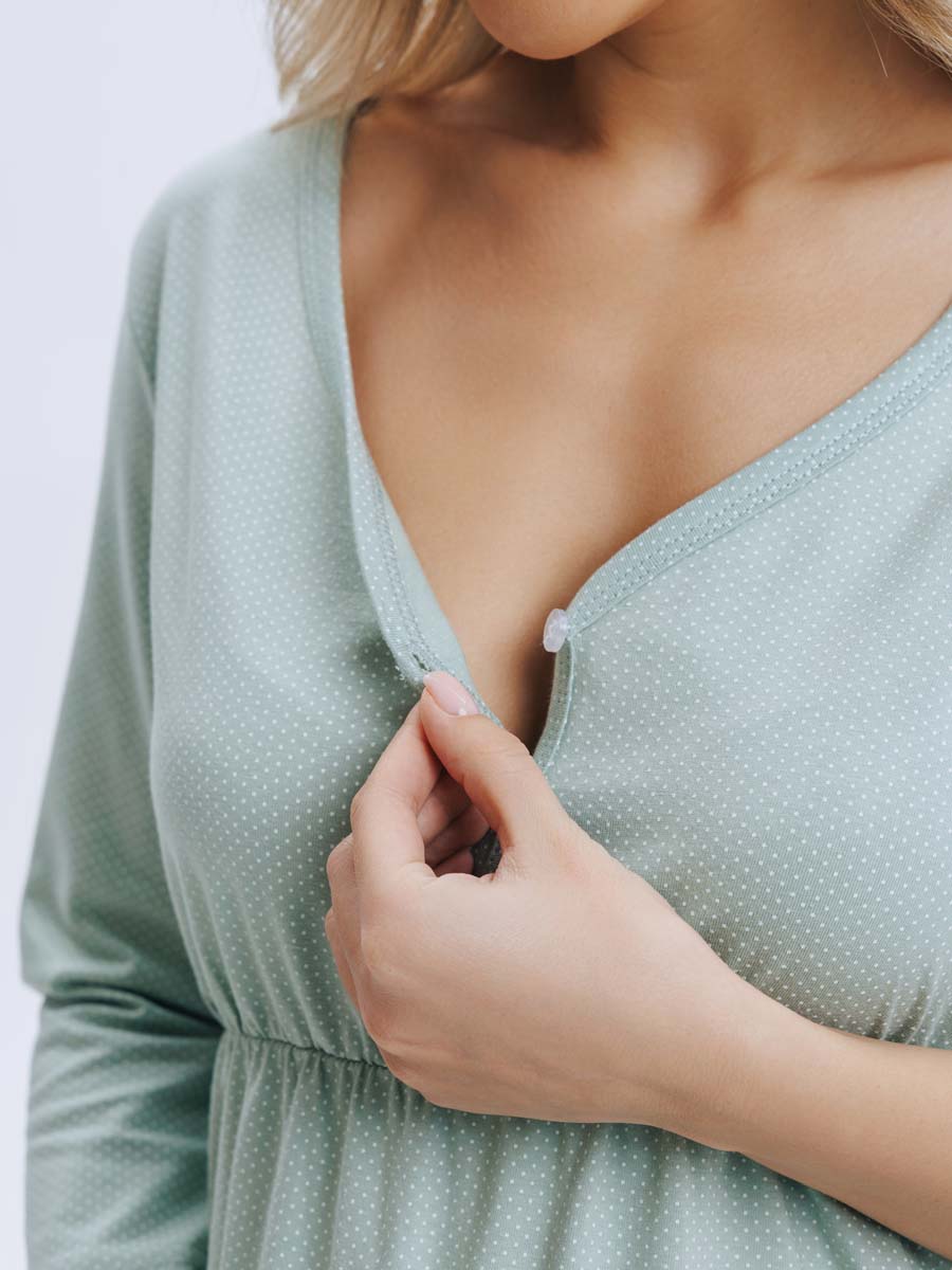 Ночная сорочка для беременных и кормления мятный