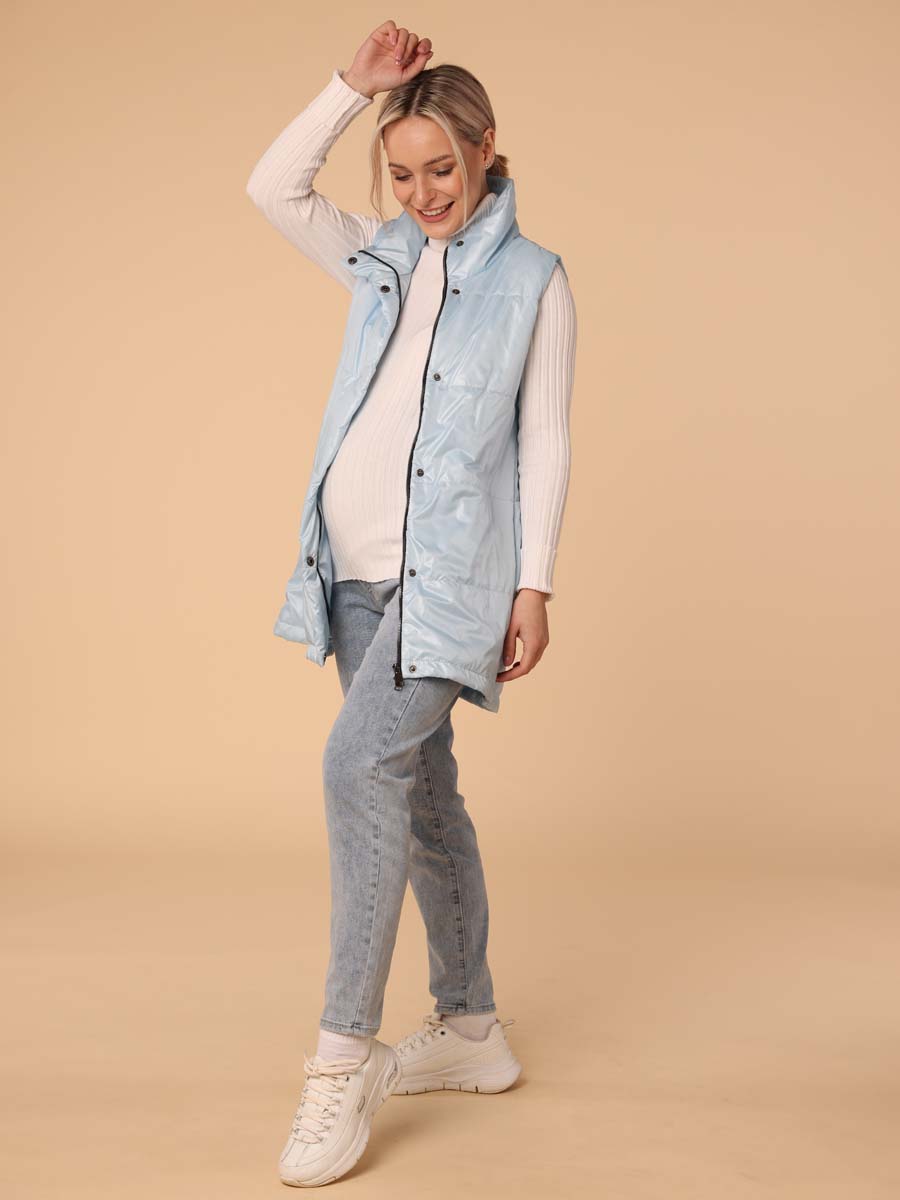 Жилет женский утепленный 65008 стеганый голубой