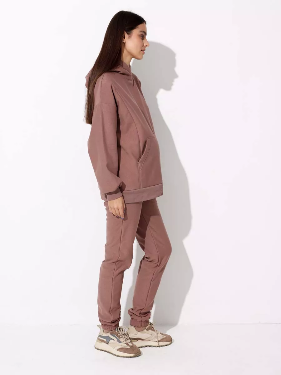 Брюки для беременных теплые джоггеры коричневый/15914008