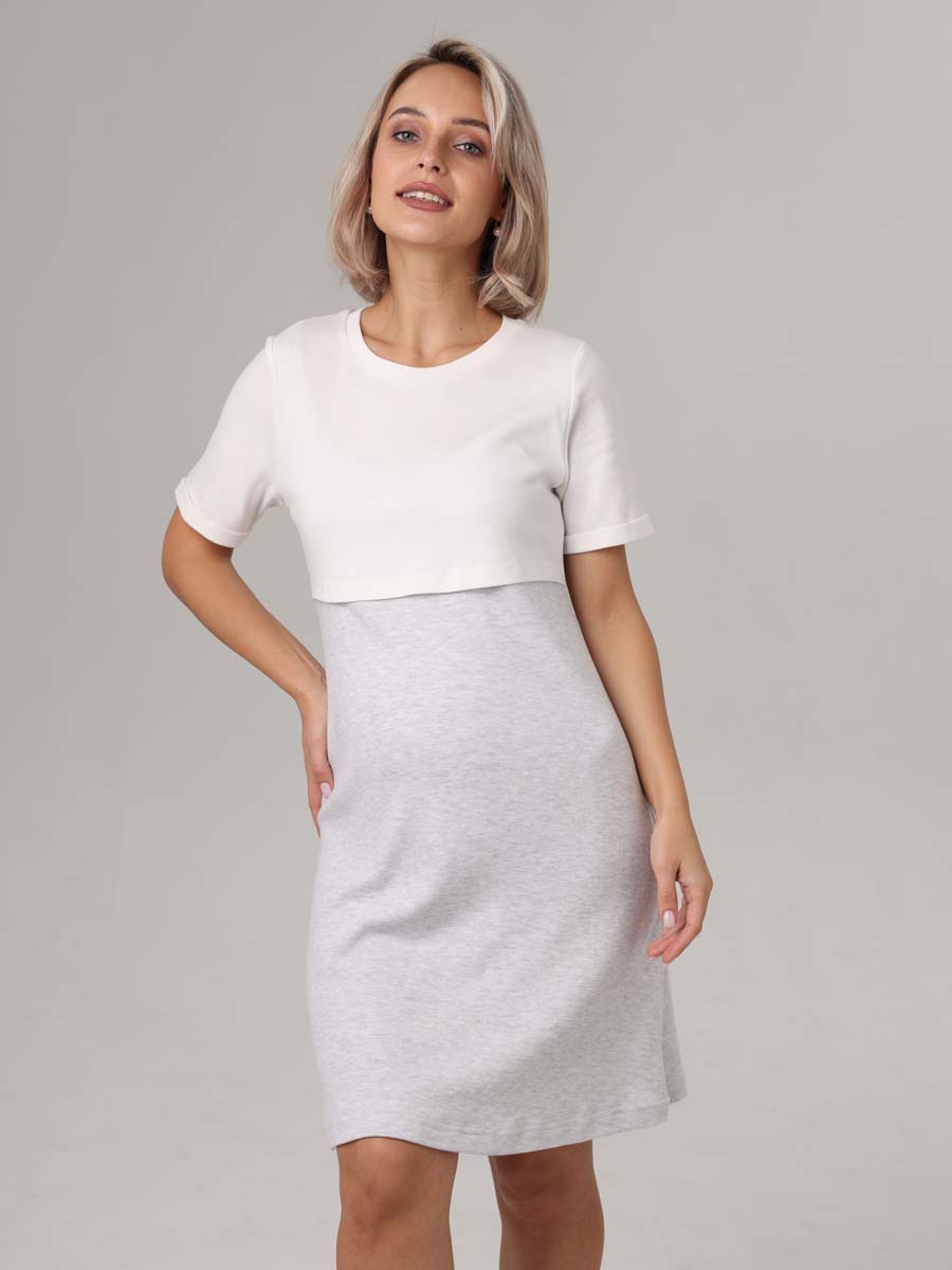  серый меланж/молочный