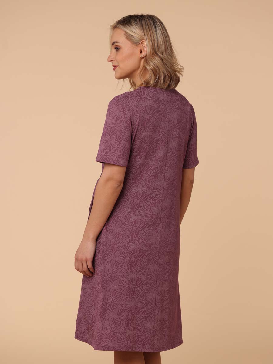 Костюм для беременных и кормления халат с сорочкой в роддом винный/молочный