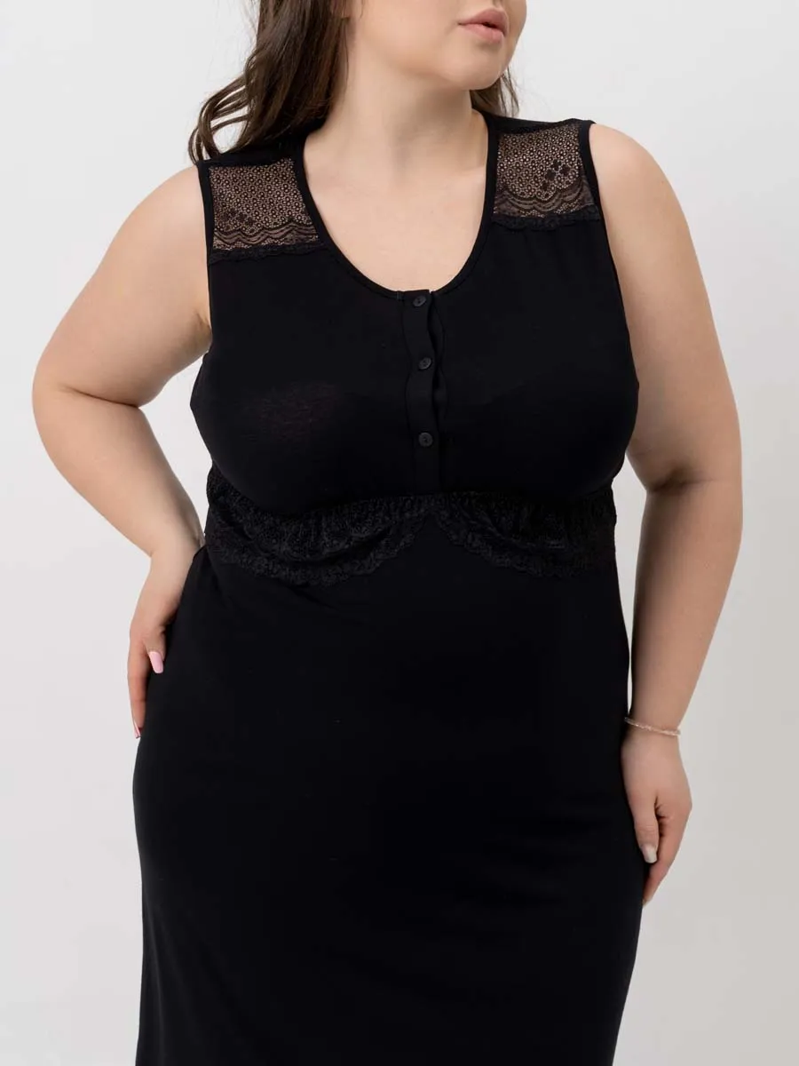 Ночная сорочка в роддом для беременных и кормления черный