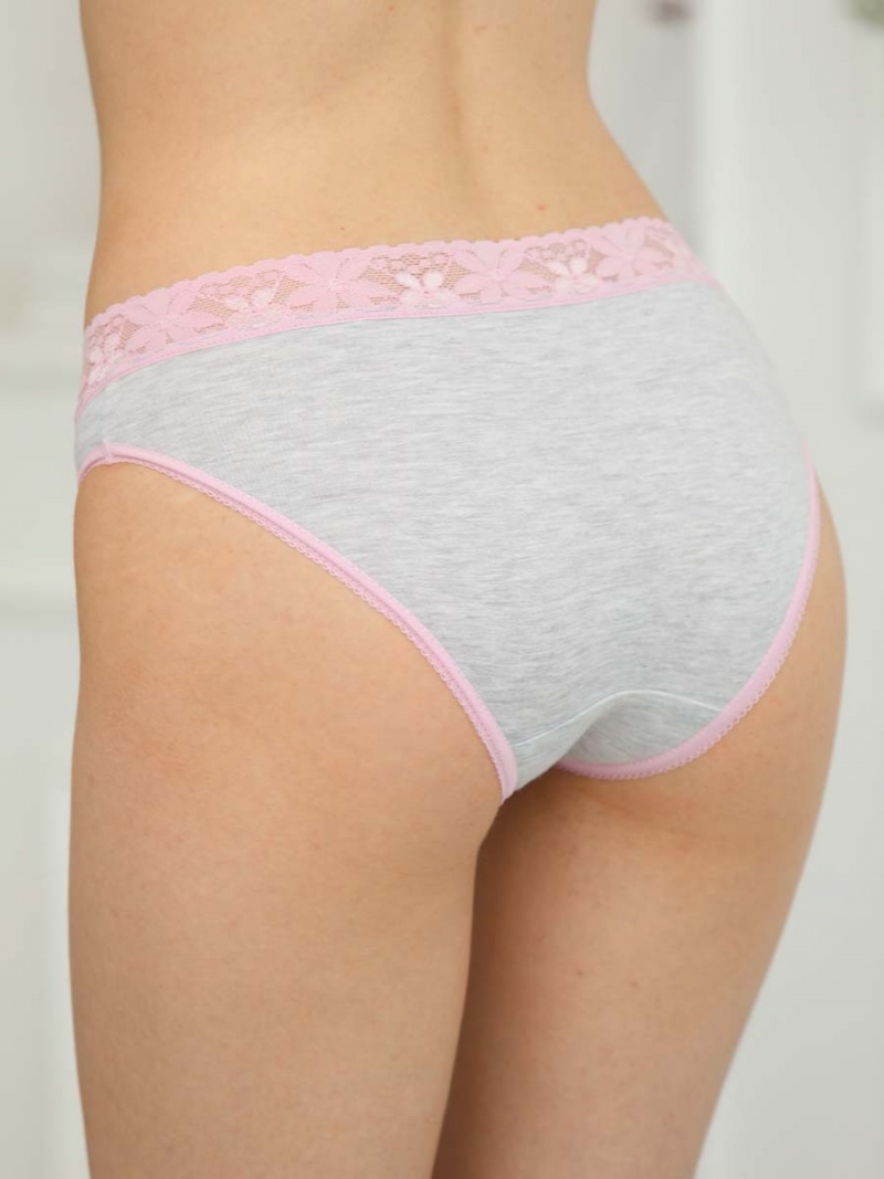  серый меланж/розовый