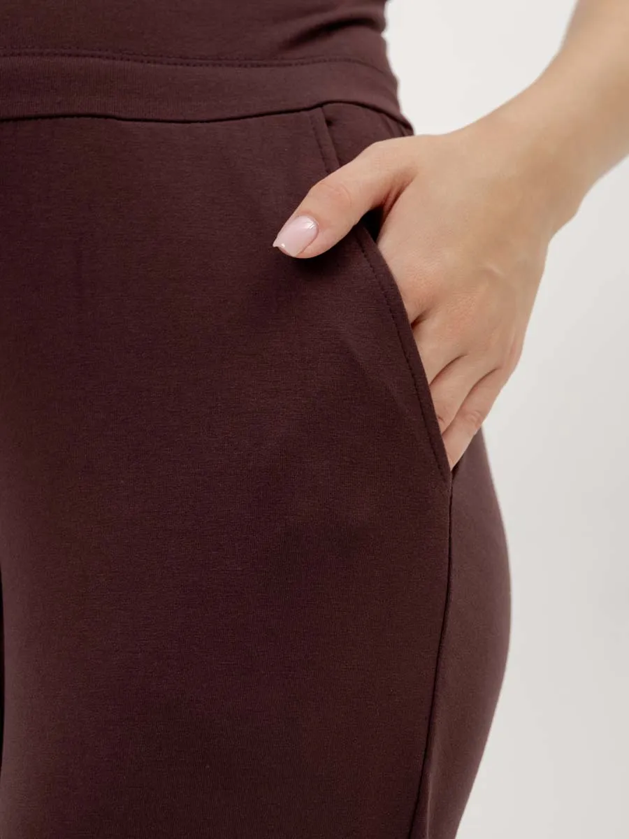 Костюм домашний с брюками и футболкой для беременных шоколад