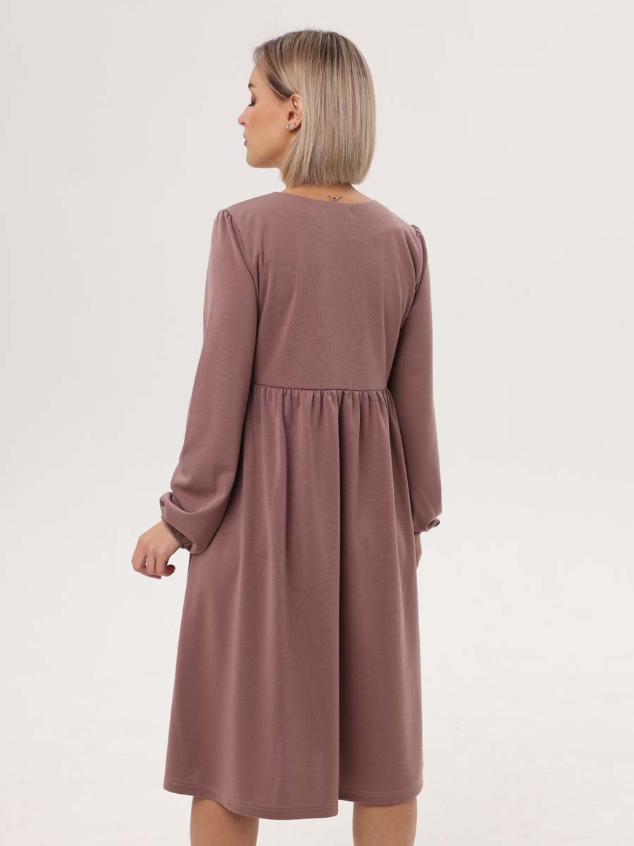 Платье для беременных и кормящих 00811 в офис повседневно кофейный