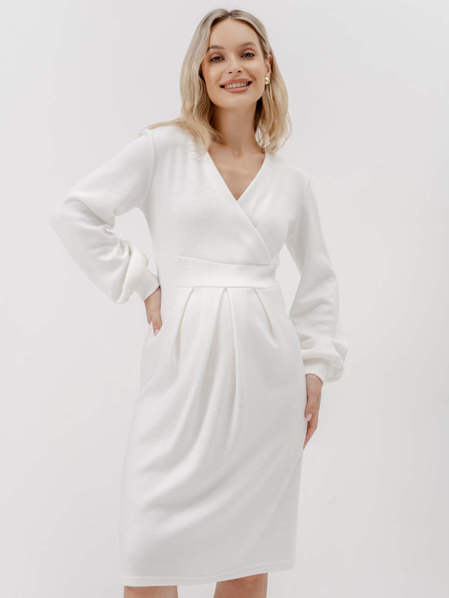 Платье теплое в офис для беременных и кормящих мам