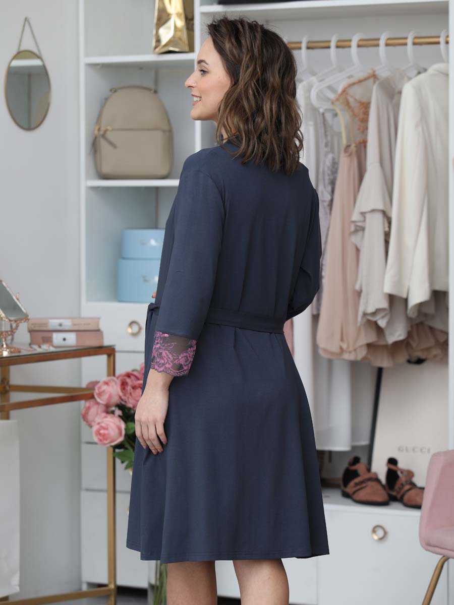 Комплект женский для беременных и кормящих антрацитовый/розовый