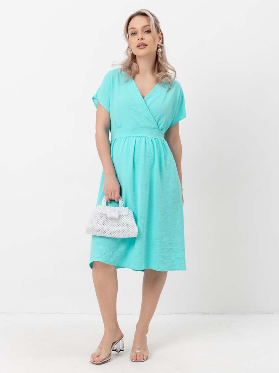 Платье летнее для беременных и кормящих 	бирюзовый