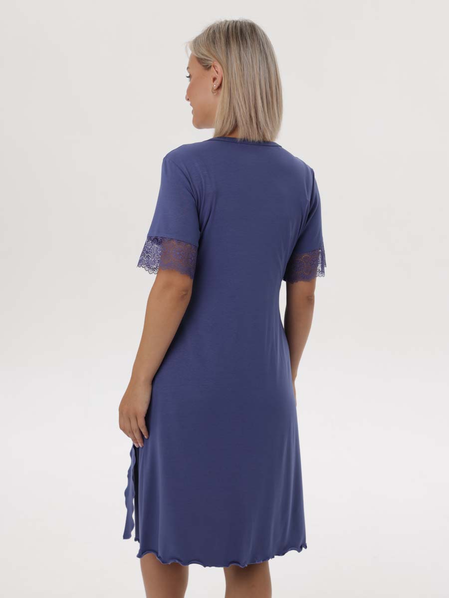 Комплект халат с сорочкой 19332 для беременных и кормящих сапфировый