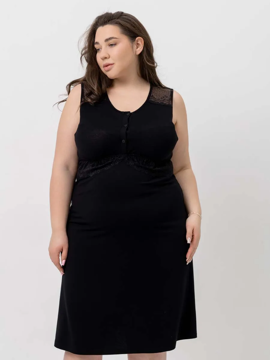 Ночная сорочка в роддом для беременных и кормления черный