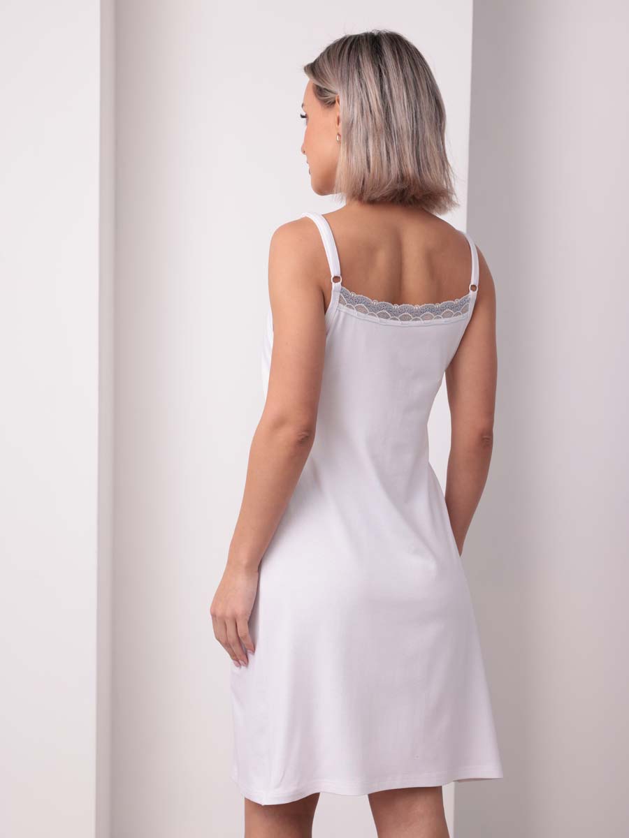 Комплект женский халат с сорочкой 22832 бежевый/молочный/голубой