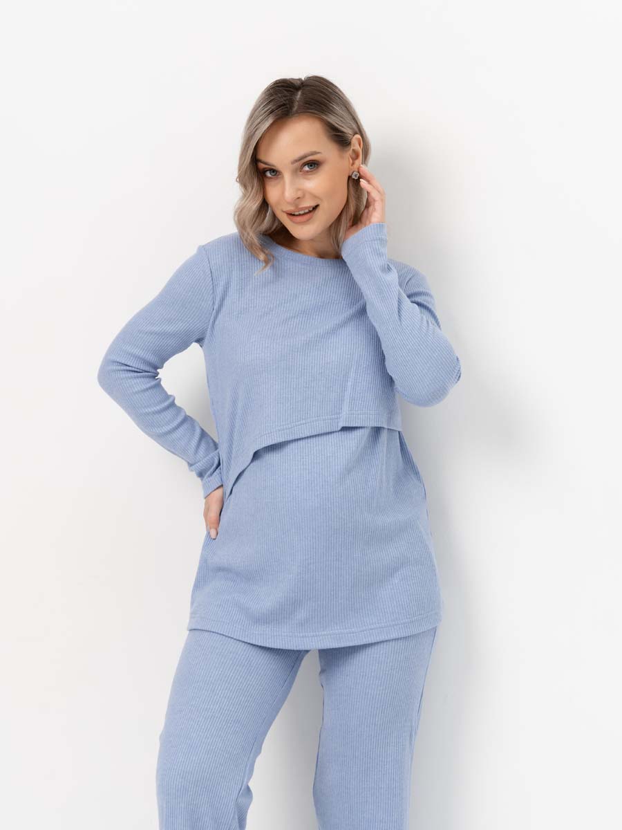 Костюм для беременных и кормящих на весну голубой