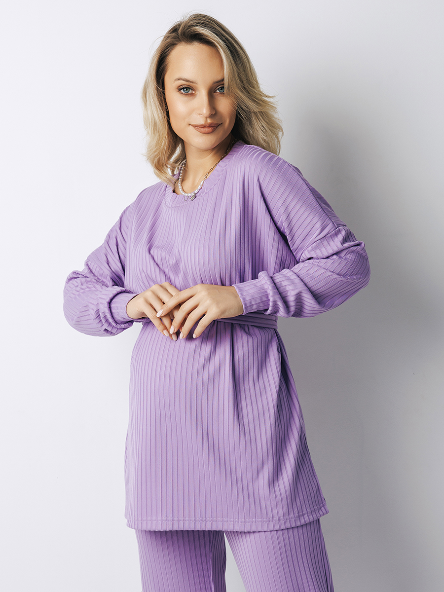 Костюм лапша для беременных туника и брюки 71532 сиреневый/71532376