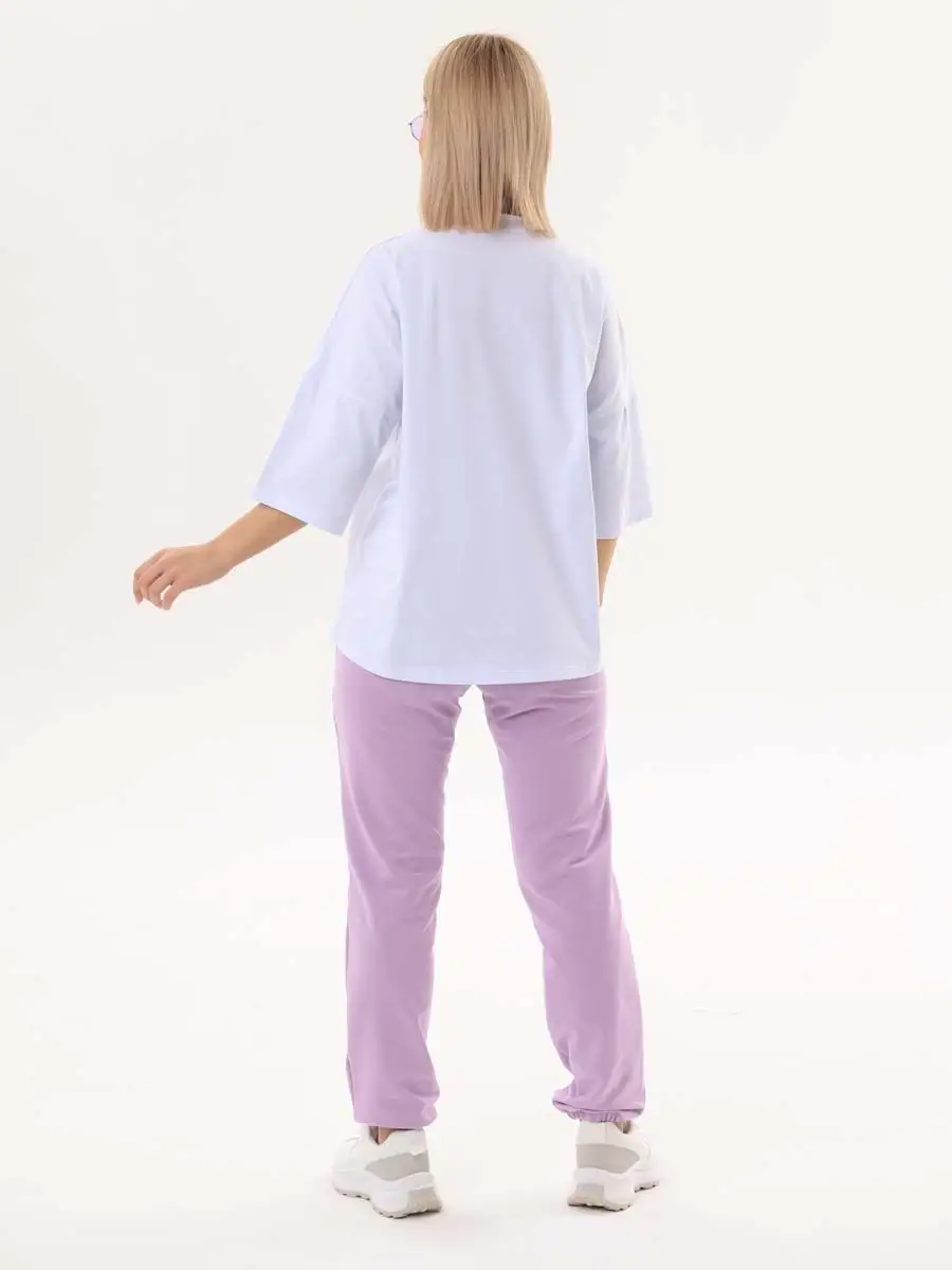 Брюки для беременных с бандажом джогеры сиреневый