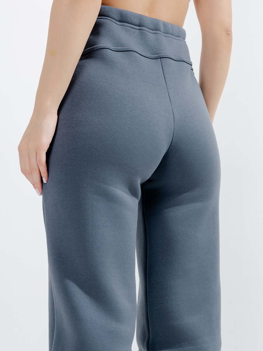 Брюки для беременных утепленные широкие палаццо графитовый