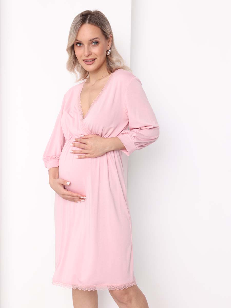 Ночная сорочка для беременных и кормящих розовый