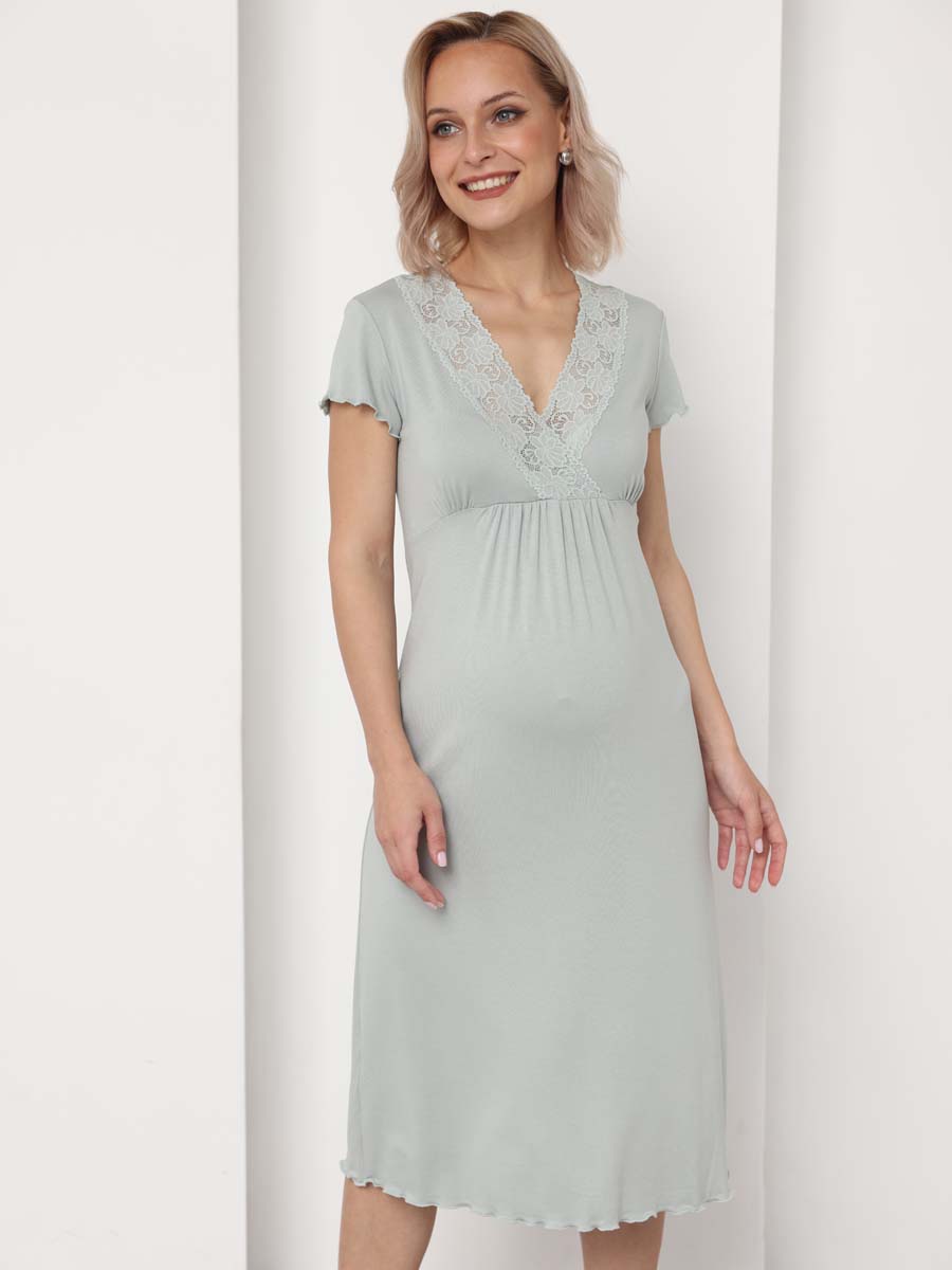 Ночная сорочка для невысоких девушек  шалфей
