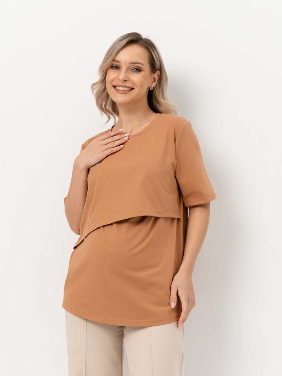 Футболка для беременных и кормящих бронзовый