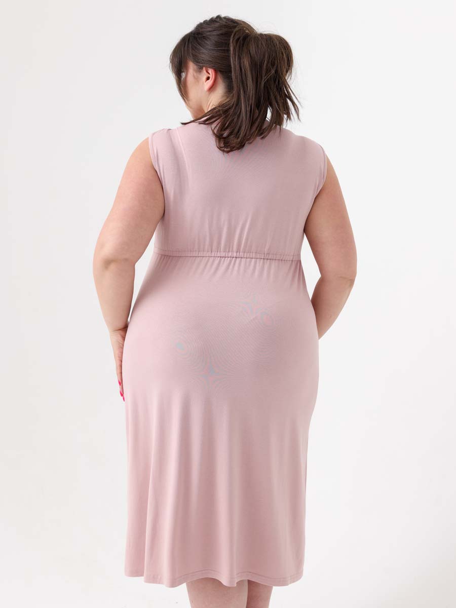 Халат с сорочкой большие размеры светло-коричневый