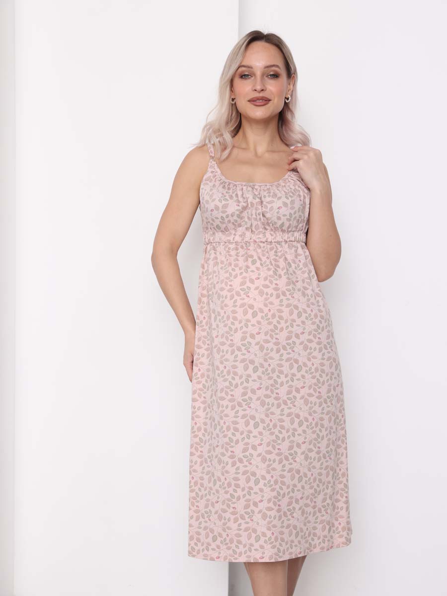 Халат и сорочка для беременных и кормящих в роддом костюм темно-зеленый/пудровый