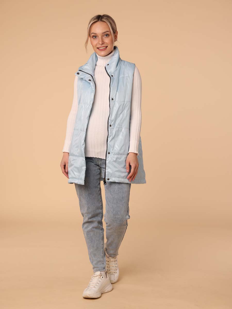 Жилет женский утепленный 65008 стеганый голубой