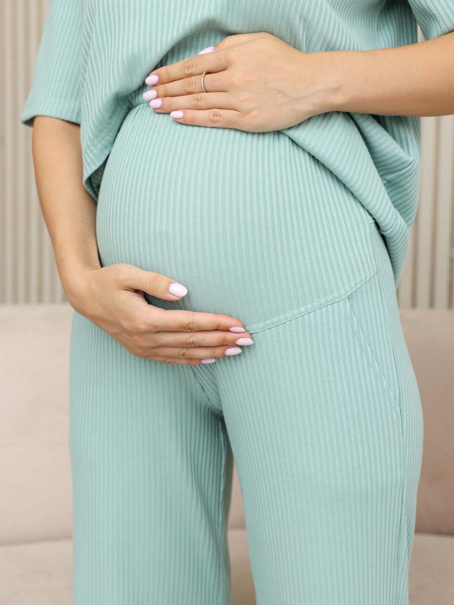 Костюм лапша летний брючный для беременных и кормящих 14132 мятный