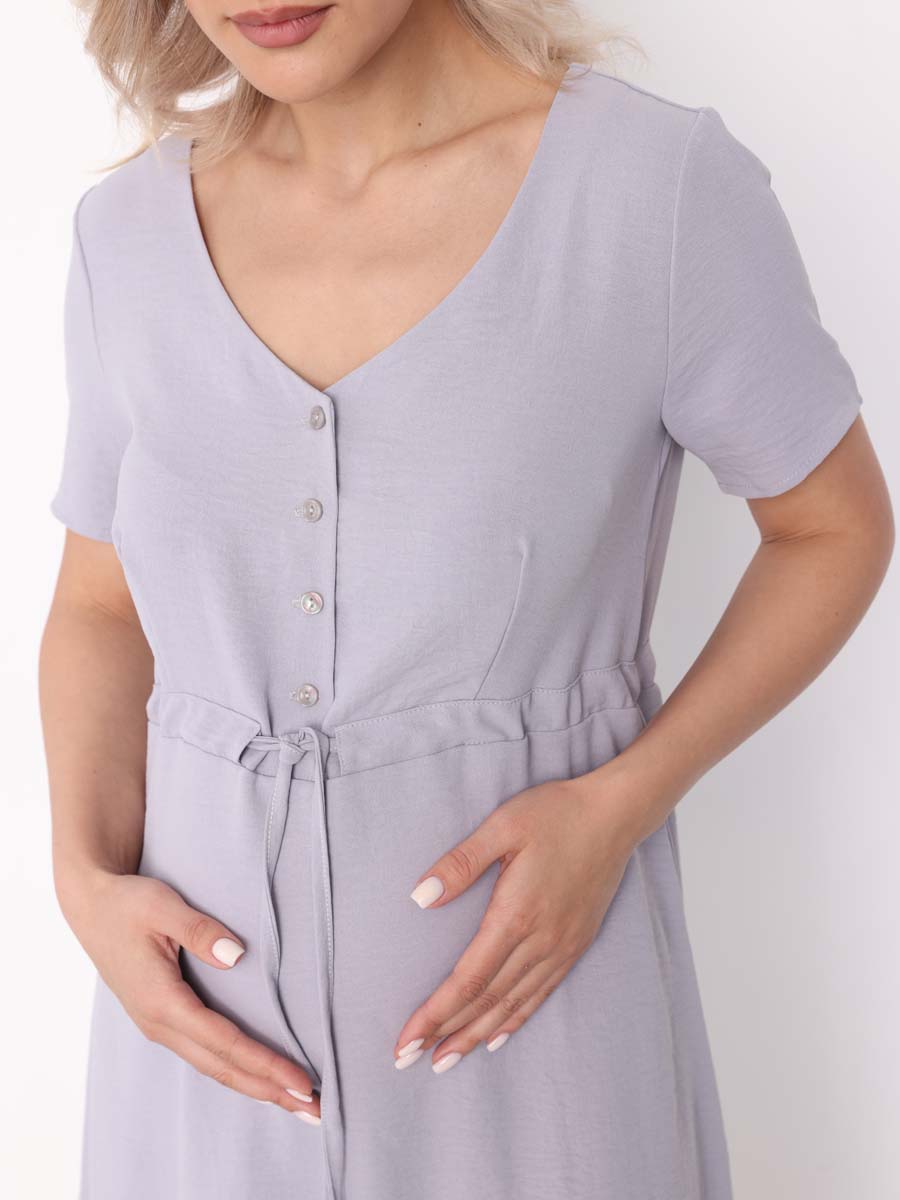 Платье летнее для беременных и кормящих 73712 серый