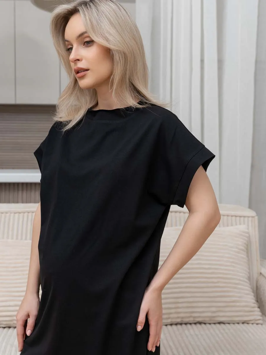 Домашнее платье сорочка черный