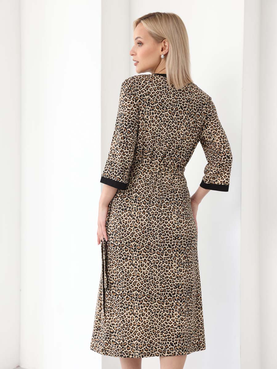 Комплект для беременных и кормящих халат с сорочкой 20932 коричневый/черный