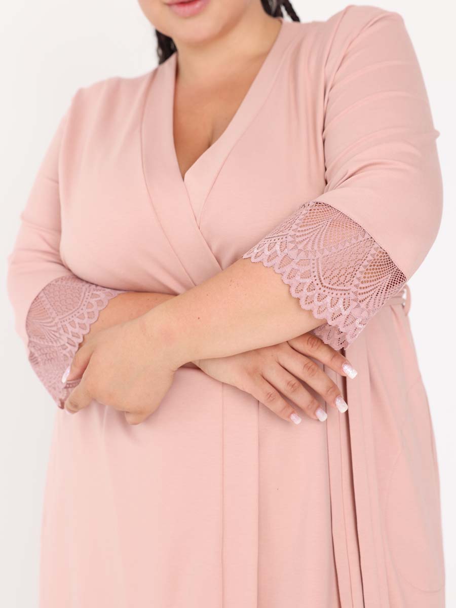 Комплект женский большие размеры 15728 для кормления пудровый