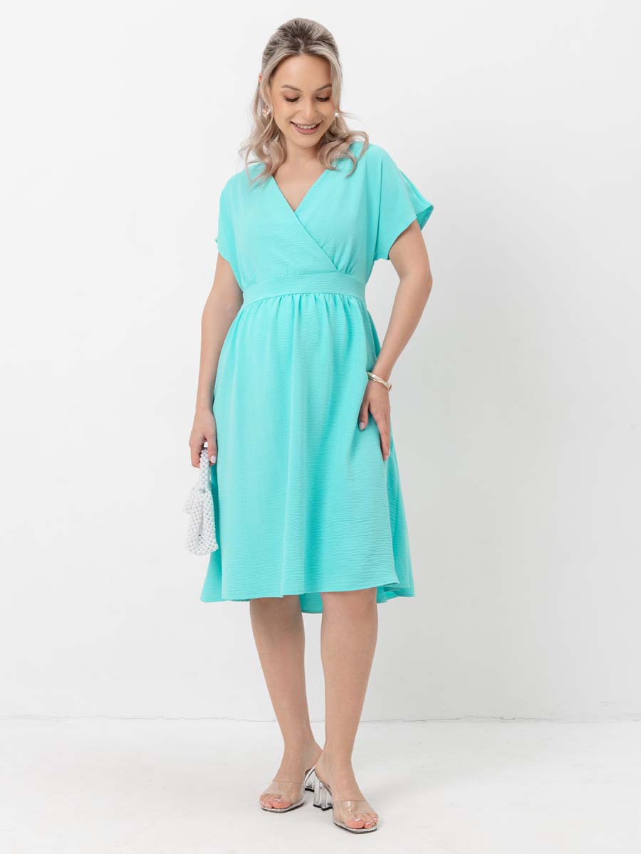Платье летнее для беременных и кормящих 	бирюзовый