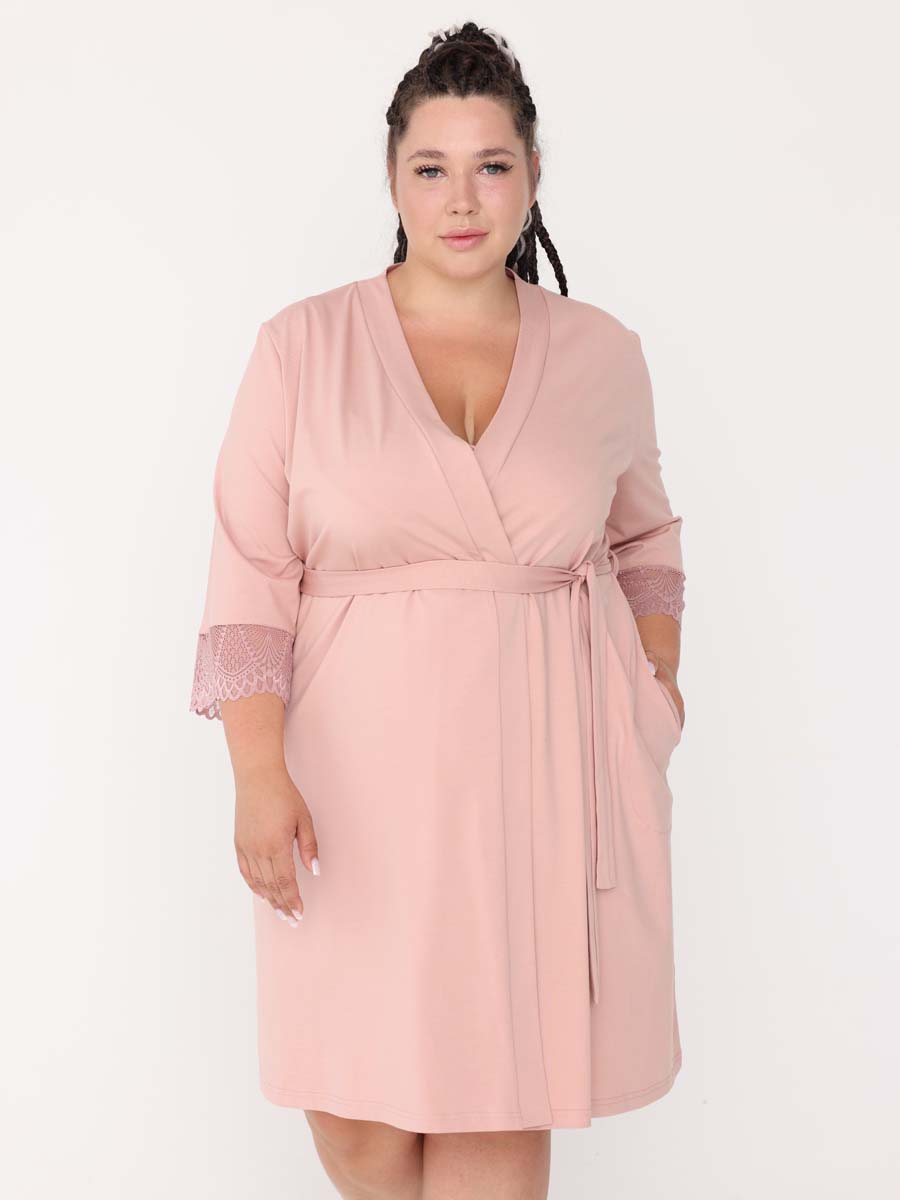 Комплект женский большие размеры 15728 для кормления пудровый