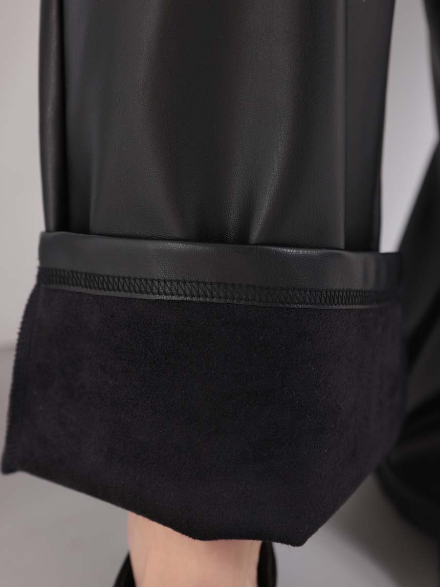 Кожаные брюки трубы для беременных 71808 черный