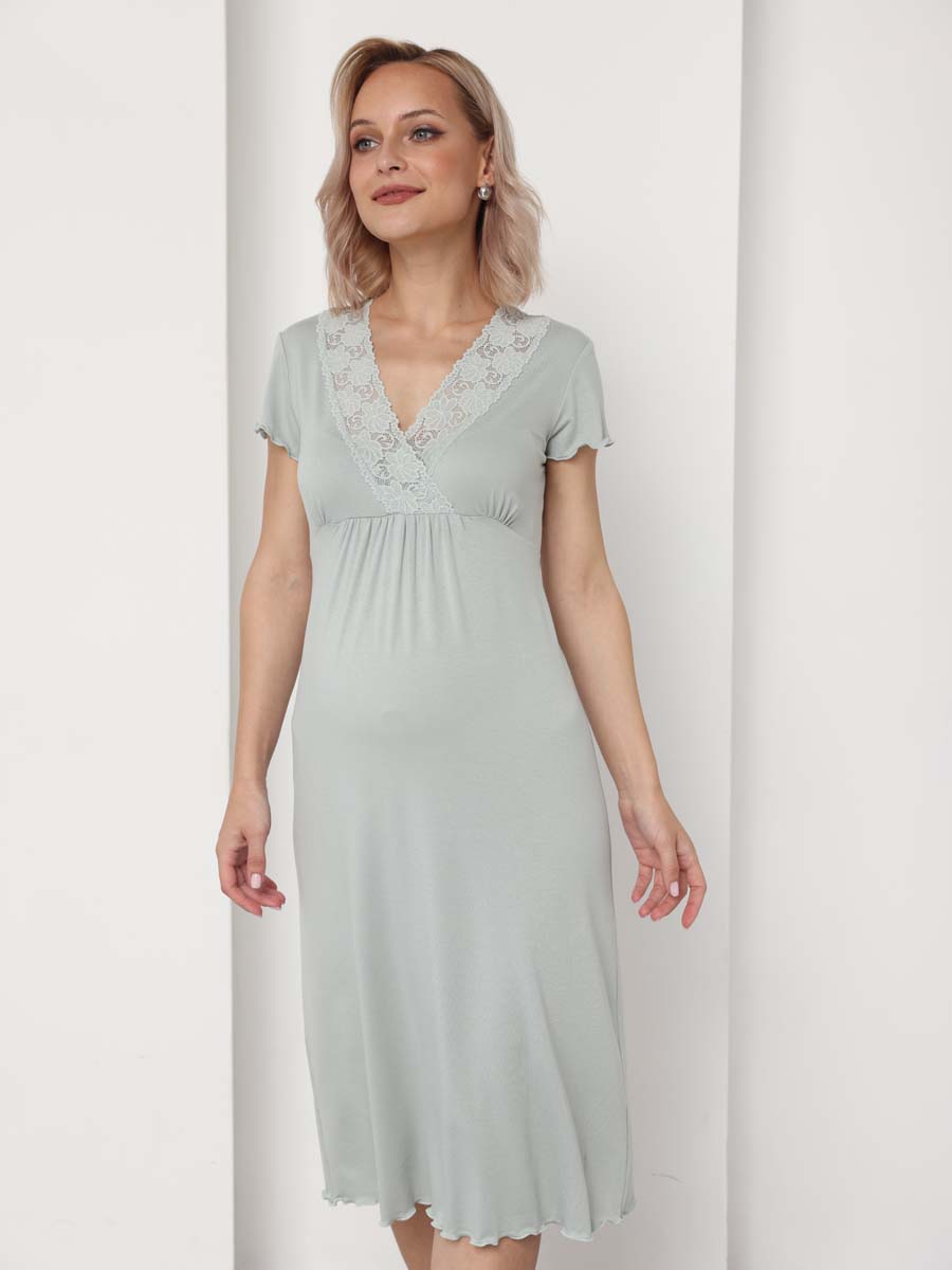 Ночная сорочка для невысоких девушек  шалфей