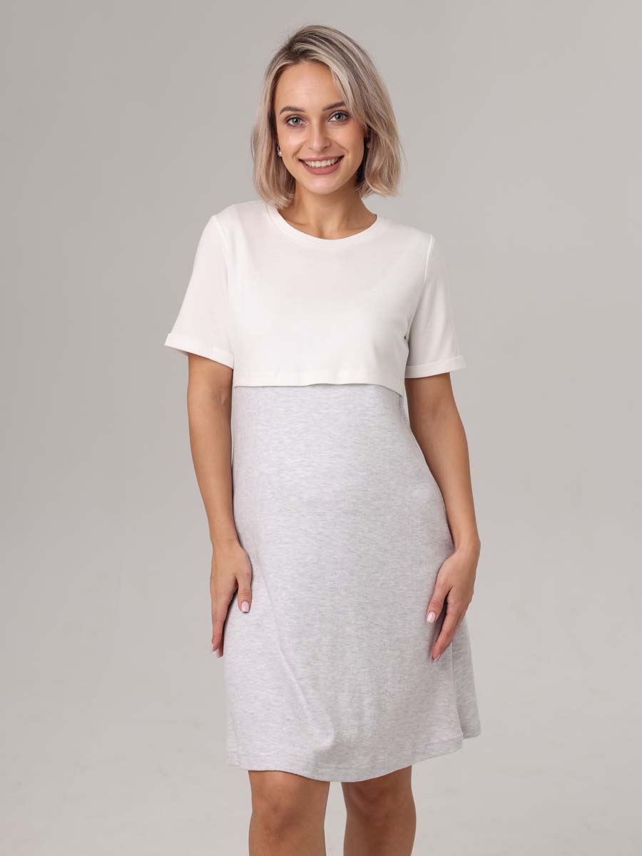  серый меланж/молочный