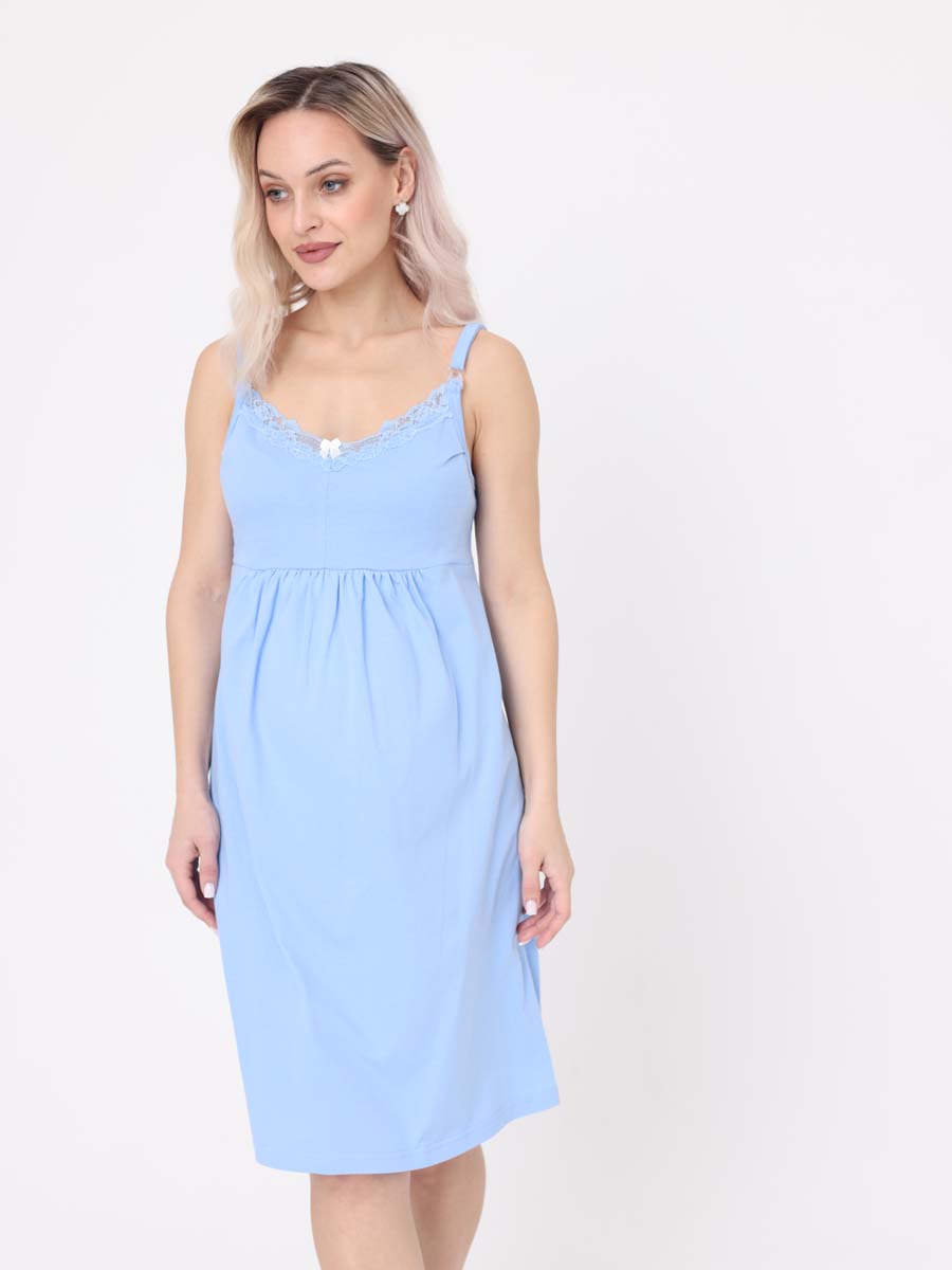 Халат и сорочка для беременных и кормящих в роддом костюм голубой