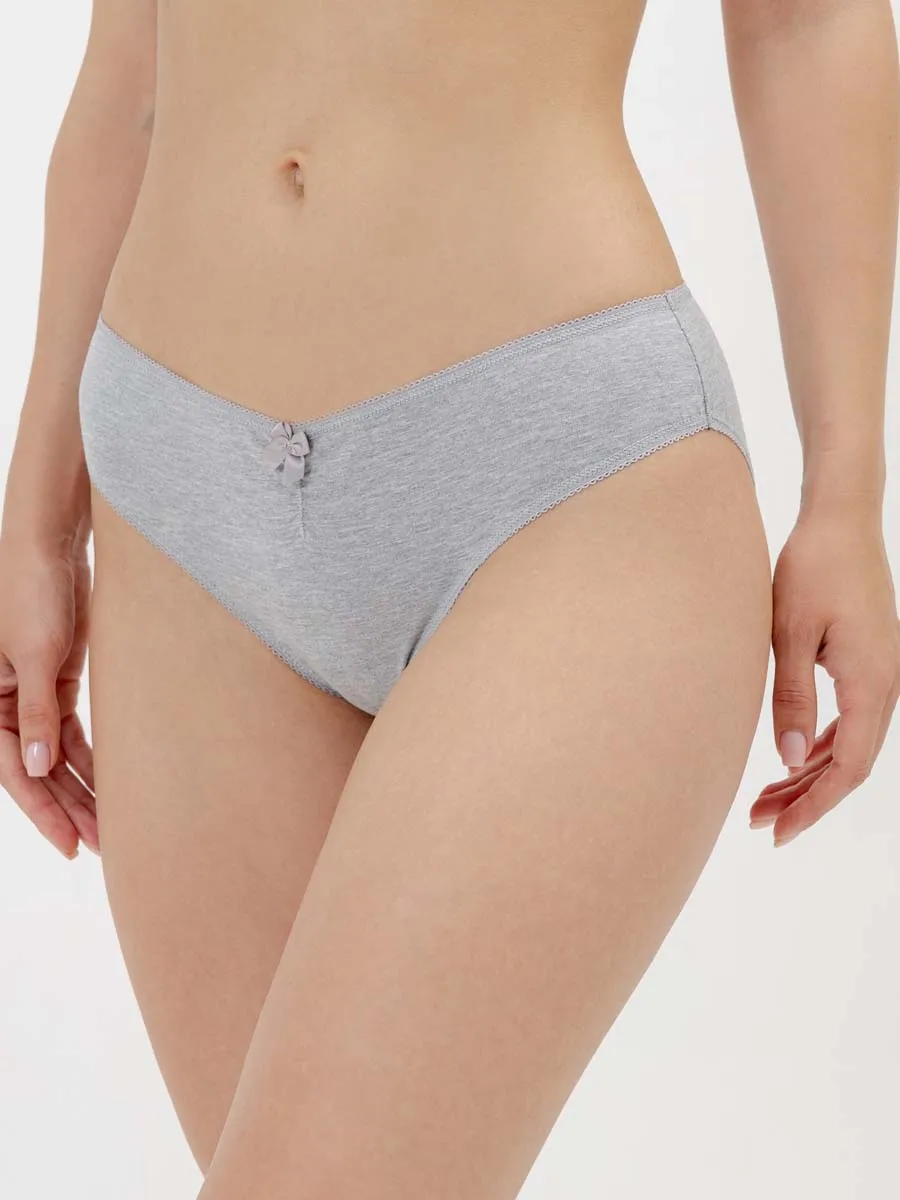 Трусы для беременных хлопок низкие слипы набор 3 шт серый меланж