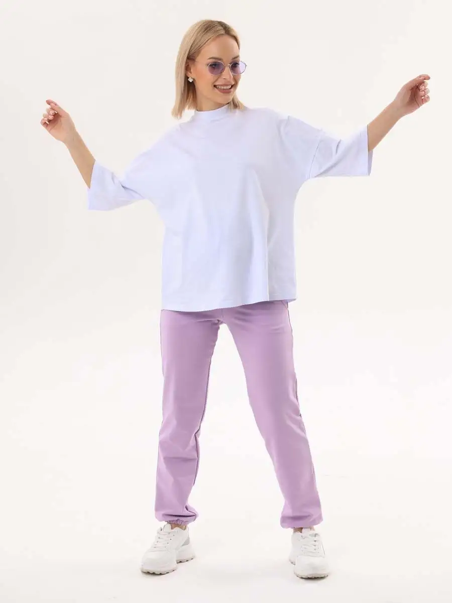 Брюки для беременных с бандажом джогеры сиреневый
