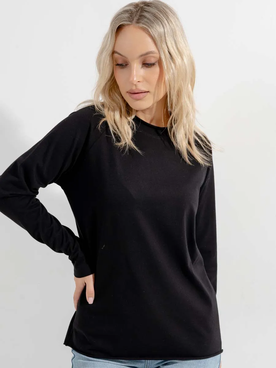 Лонгслив базовый джемпер осенний хлопок черный