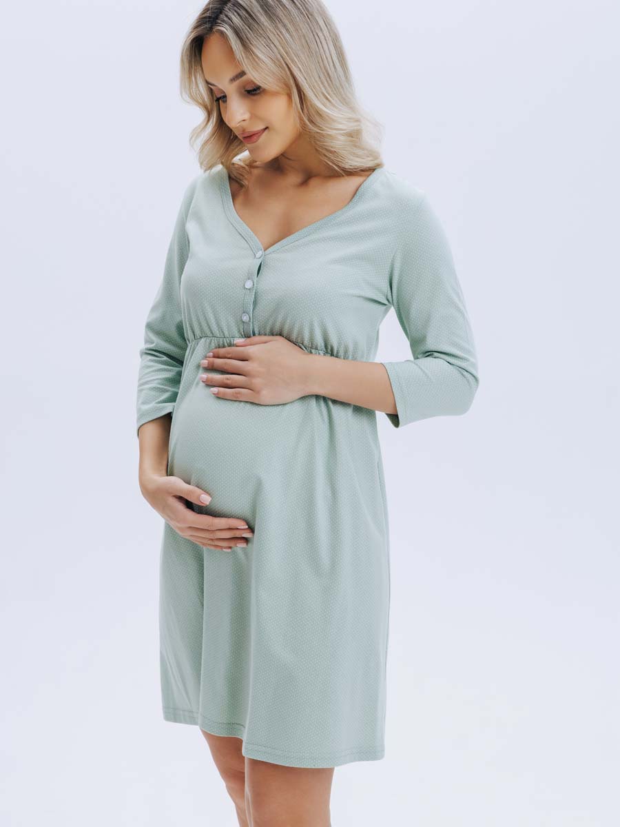 Ночная сорочка для беременных и кормления мятный