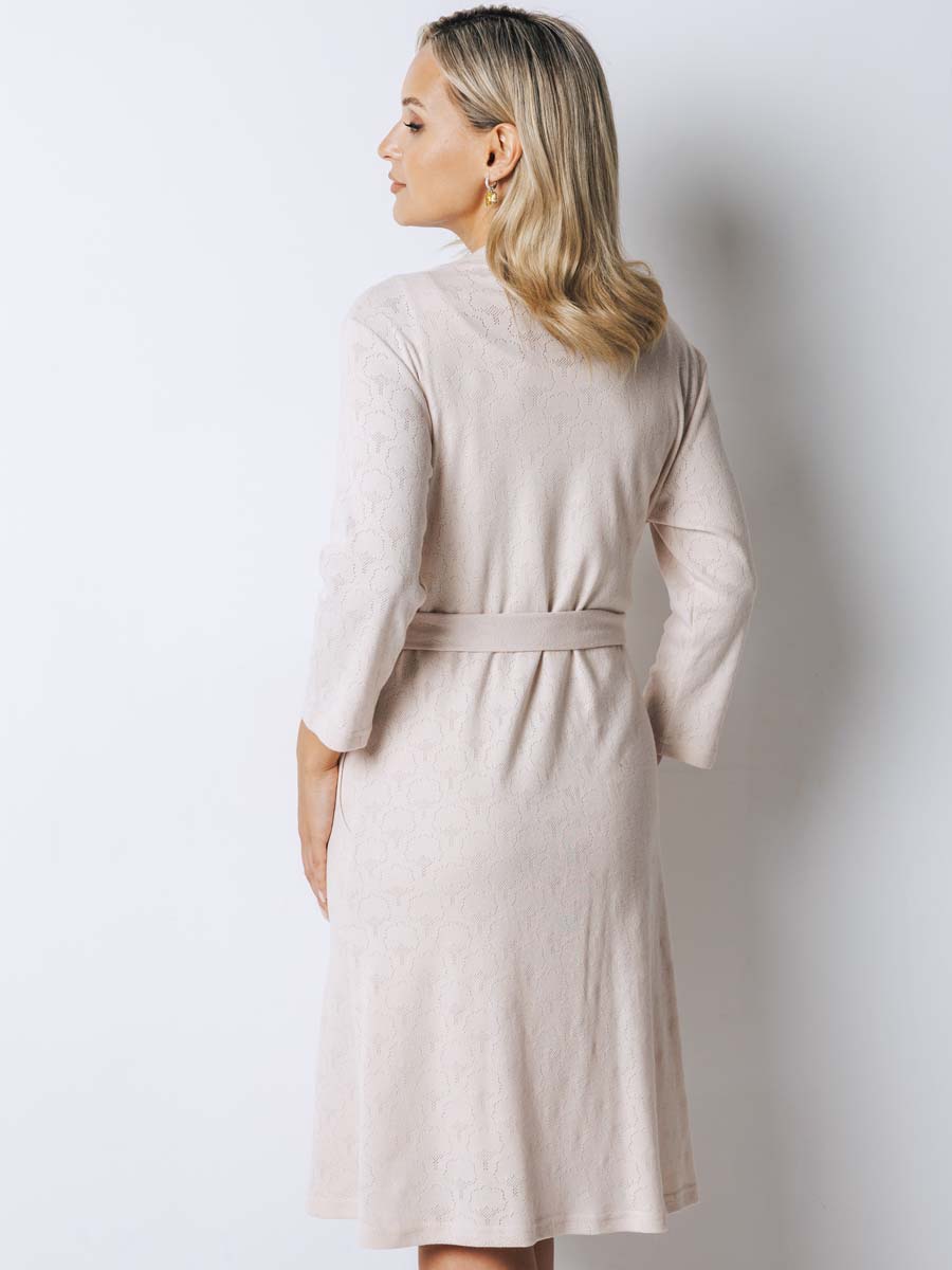 Халат с сорочкой для беременных и кормящих в роддом 22920 бежевый