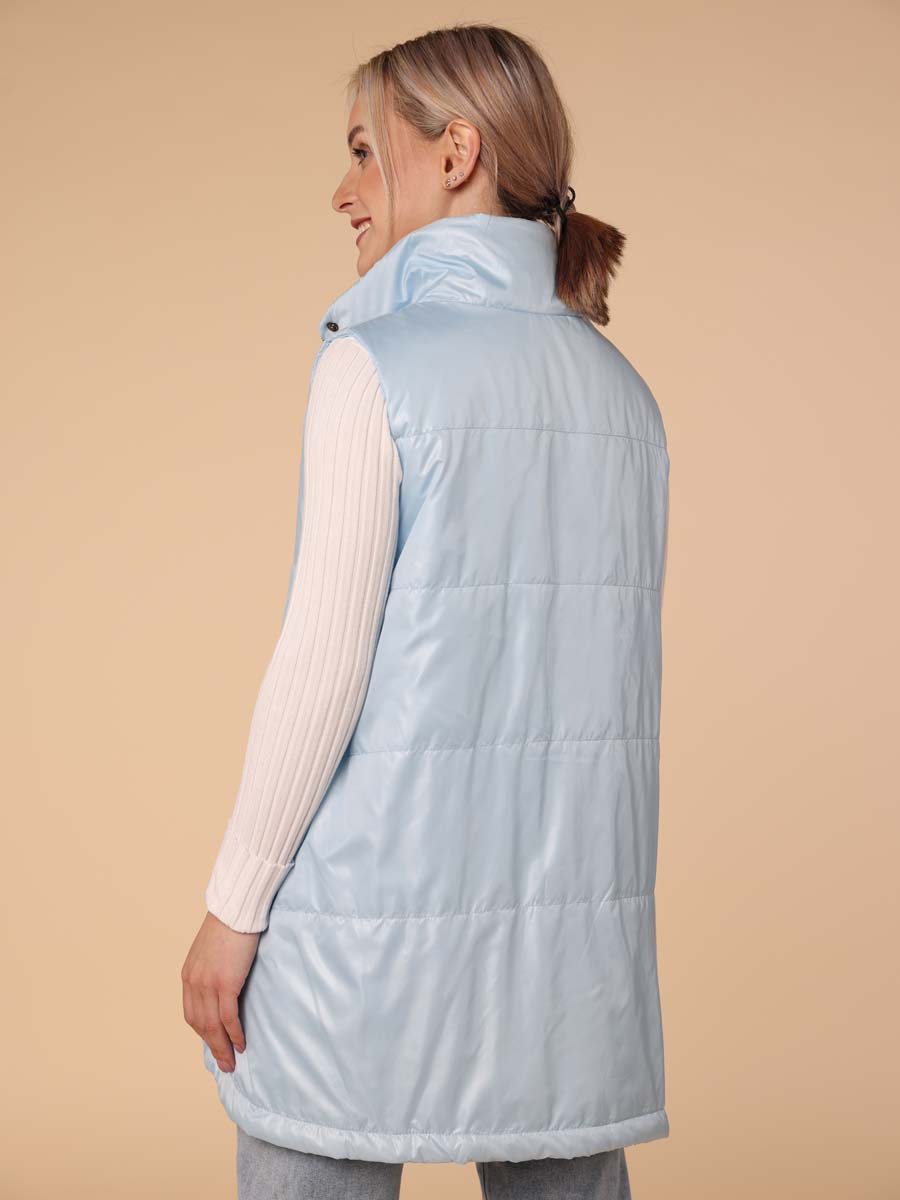 Жилет женский утепленный 65008 стеганый голубой