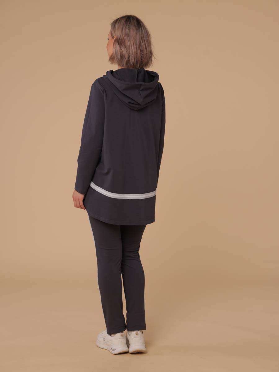 Стильный костюм 13334 туника и штаны для беременных антрацитовый