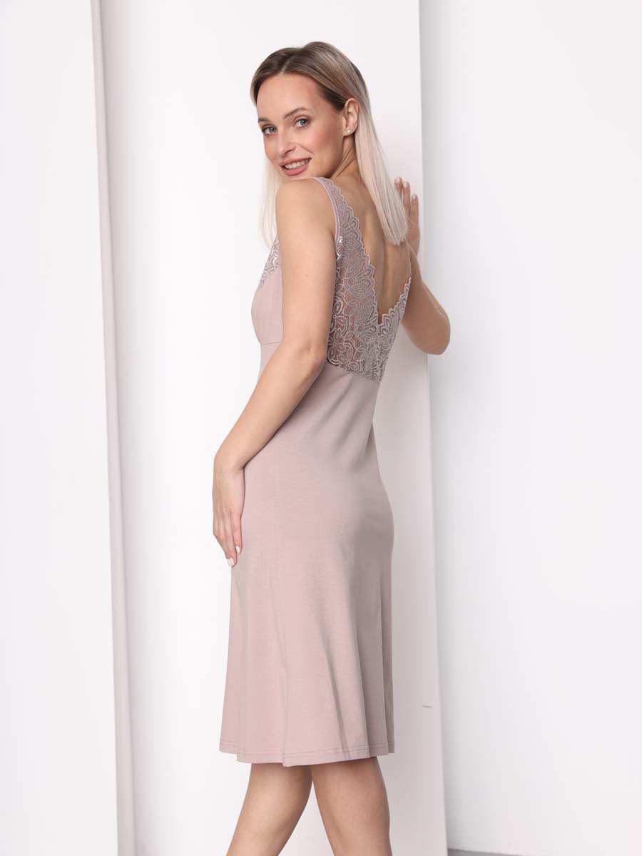 Ночная сорочка кружевная бежевый