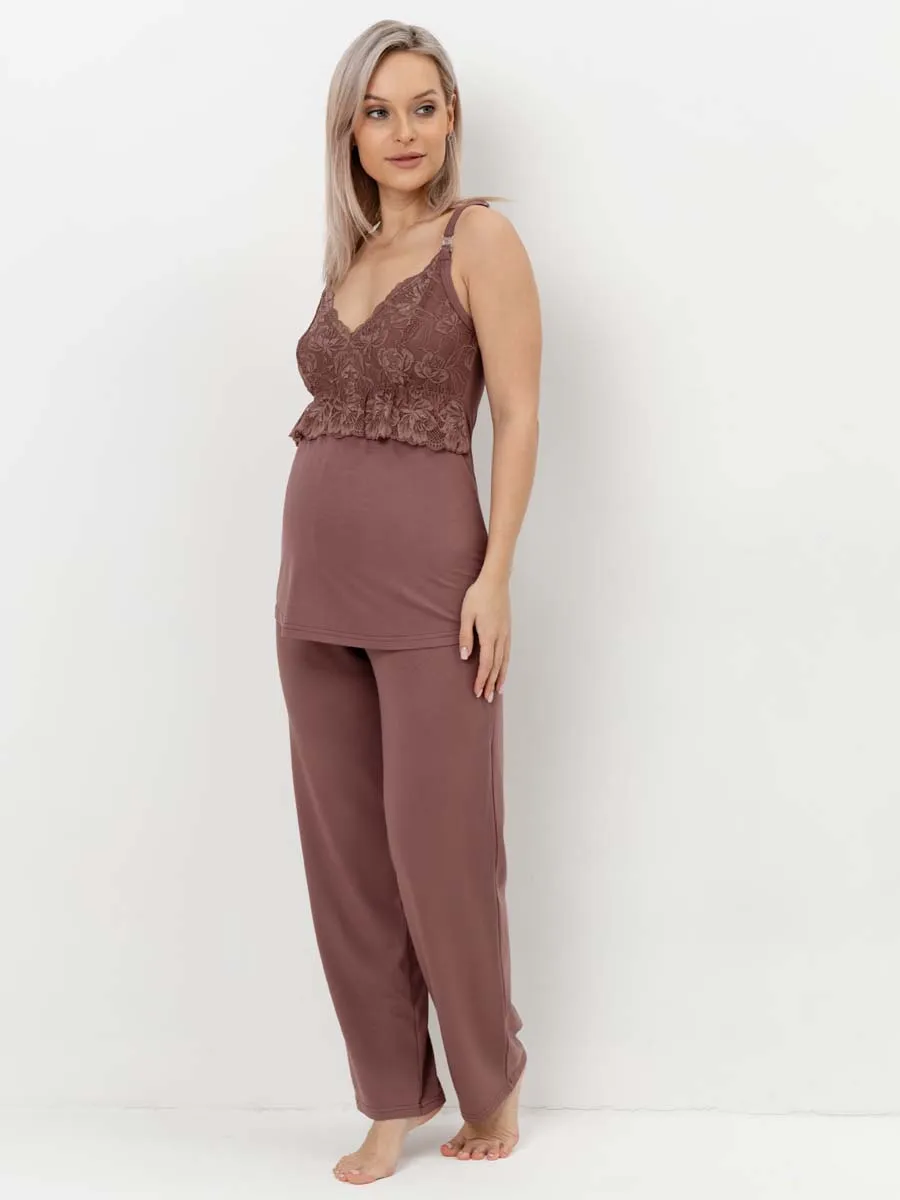 Костюм тройка для беременных и кормящих 29032 шоколад