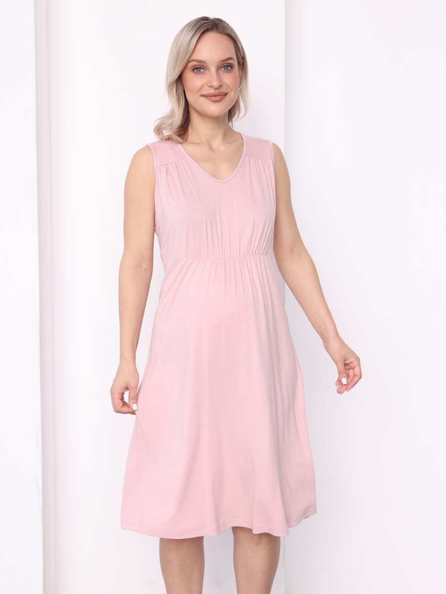 Ночная сорочка для беременных в роддом 54009 домашнее платье розовый