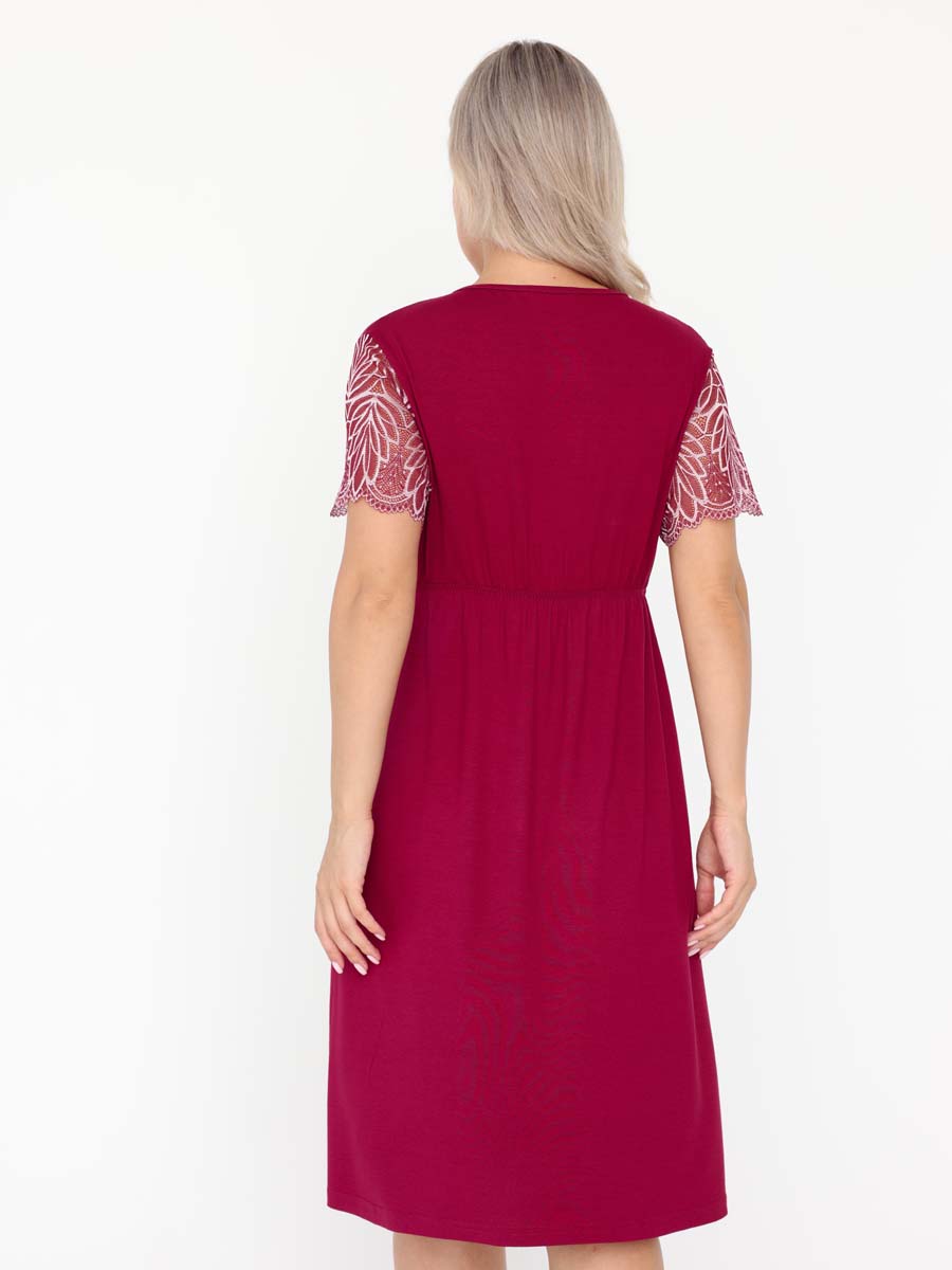 Сорочка ночная для беременных и кормления в роддом сливовый